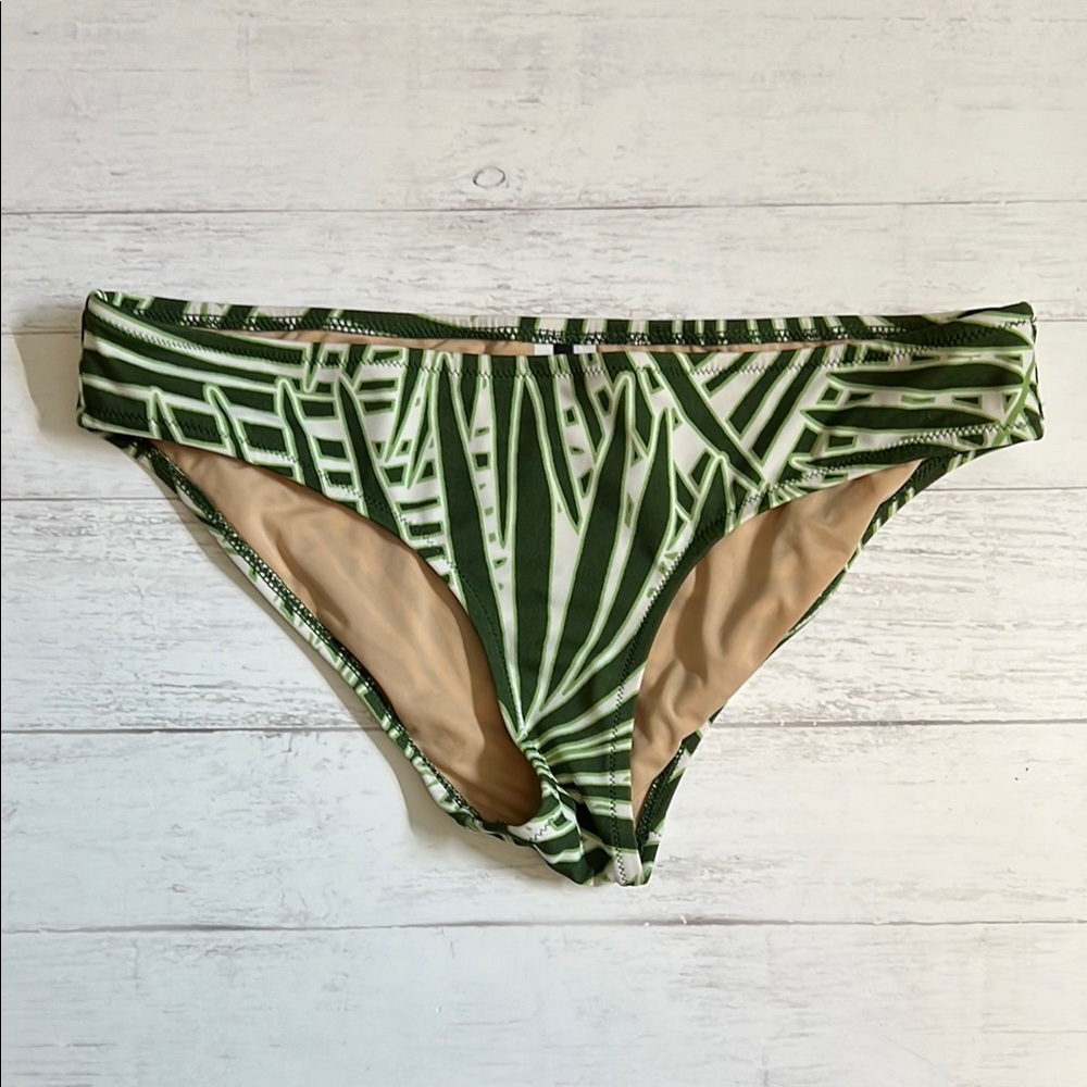 J. Crew Green Leaf Pattern Bikini Bottom